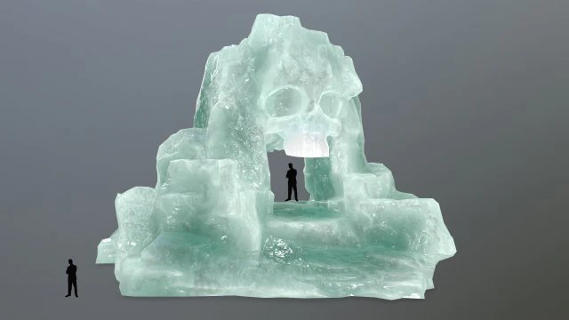 ice skull cave 3D Model .c4d .max .obj .3ds .fbx .stl .blend 