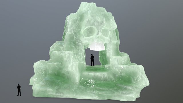 ice skull cave 3D Model .c4d .max .obj .3ds .fbx .stl .blend 