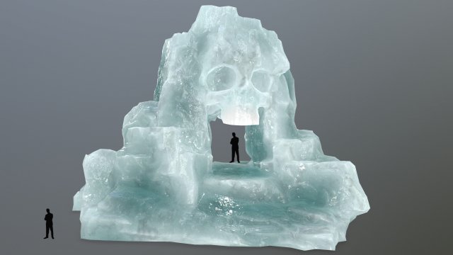 ice skull cave 3D Модель .c4d .max .obj .3ds .fbx .stl .blend 