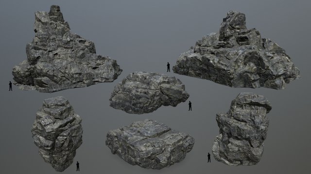 cliff rocks 3D 模型 .c4d .max .obj .3ds .fbx .stl .blend 