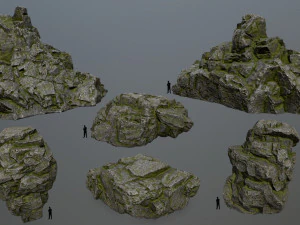 바위 세트 3D 모델