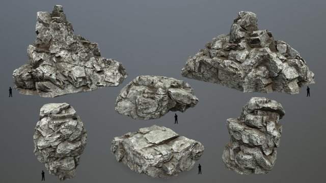 white rocks Model 3D .c4d .max .obj .3ds .fbx .stl .blend 