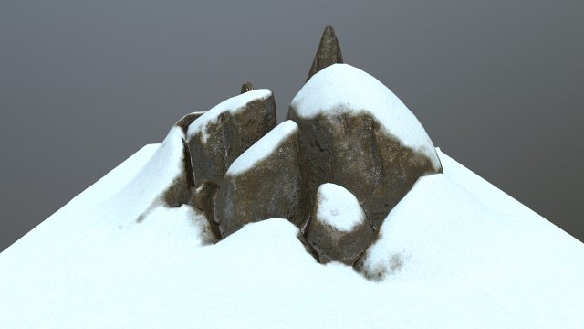 snow rocks 3D Model .c4d .max .obj .3ds .fbx .stl .blend 