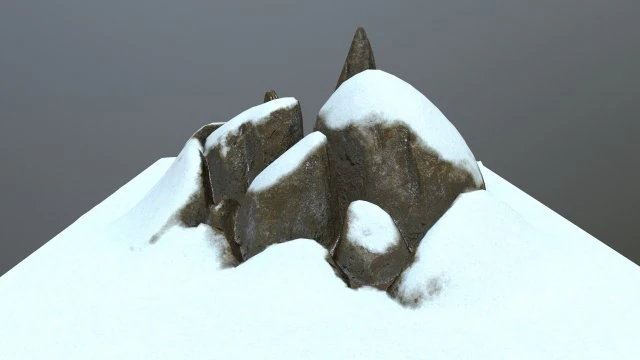 snow rocks 3D Model .c4d .max .obj .3ds .fbx .stl .blend 