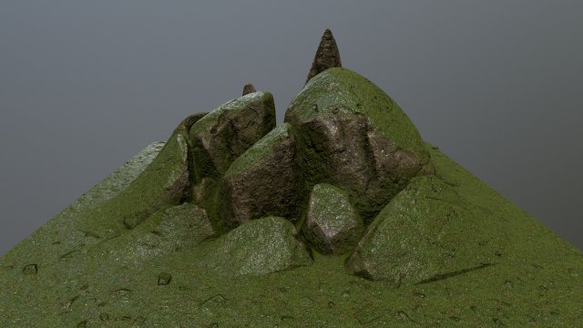 mossy rocks Modello 3D .c4d .max .obj .3ds .fbx .stl .blend 