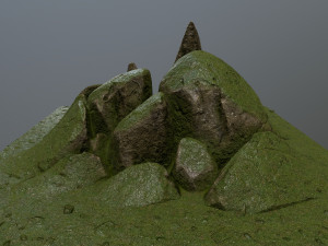 mossy rocks Model 3D