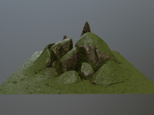 mossy rocks Modello 3D