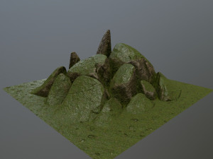 mossy rocks Modello 3D