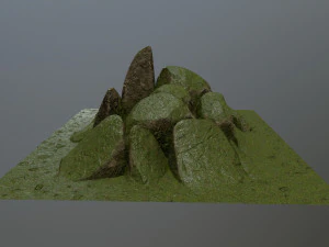 mossy rocks 3D Model