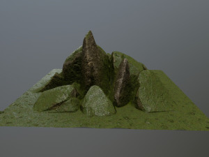 mossy rocks Modello 3D