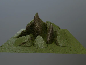 mossy rocks 3D Model