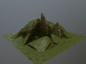 mossy rocks Modello 3D