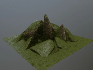 mossy rocks 3D Model