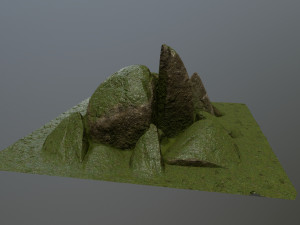 mossy rocks Modello 3D