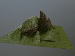 mossy rocks 3D Model