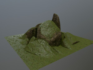 mossy rocks Modello 3D