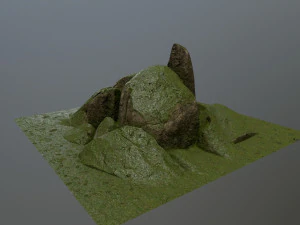 mossy rocks 3D Model