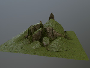 mossy rocks Modello 3D