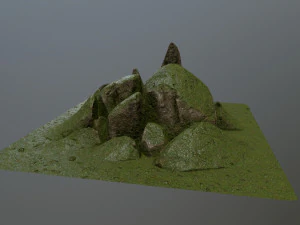 mossy rocks 3D Model