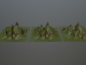 mossy rocks Modello 3D