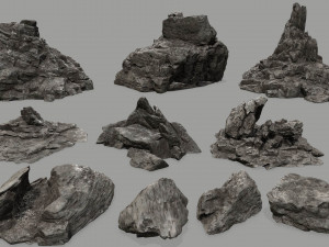 rock set 3D 模型
