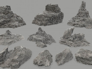 rock set 3D 模型