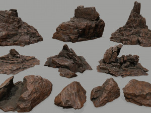 rock set 3D मॉडल