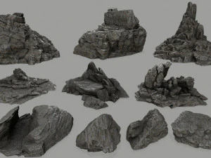 kumpulan batu Model 3D