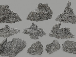 rock set 3D Модель