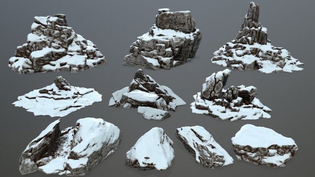 rock set Model 3D .c4d .max .obj .3ds .fbx .stl .blend 