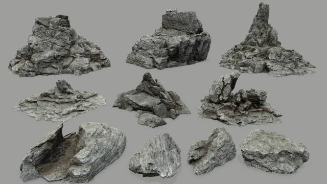rocks set 3D Model .c4d .max .obj .3ds .fbx .stl .blend