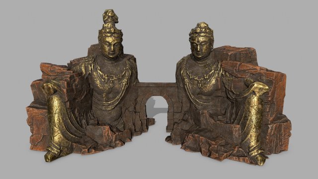 budha rock 3Dモデル .c4d .max .obj .3ds .fbx .stl .blend