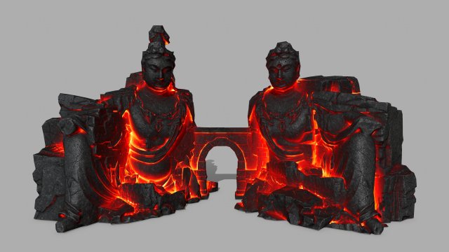budha rock 3D Модель .c4d .max .obj .3ds .fbx .stl .blend 