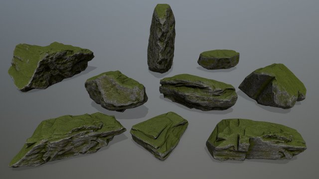 rocks Model 3D .c4d .max .obj .3ds .fbx .stl .blend 