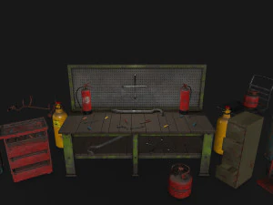 Garage set 3D Model