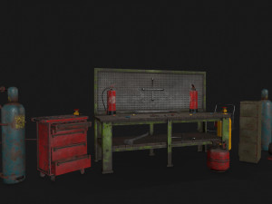 Garage set Modelo 3D