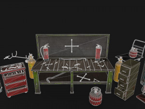 Garage set Modelo 3D