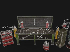 Garage set 3D Model