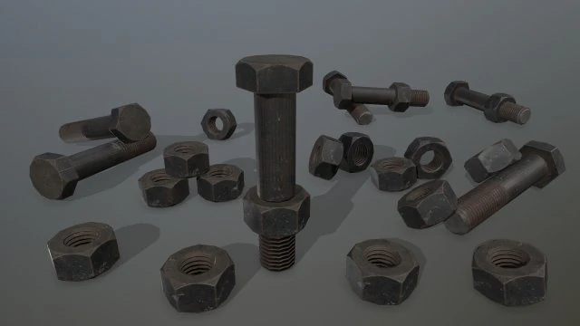 bolts 3D Model .c4d .max .obj .3ds .fbx .stl .blend 