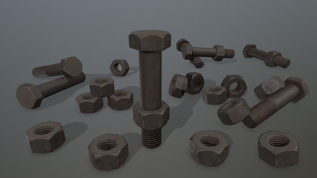 bolts 3D Model .c4d .max .obj .3ds .fbx .stl .blend 