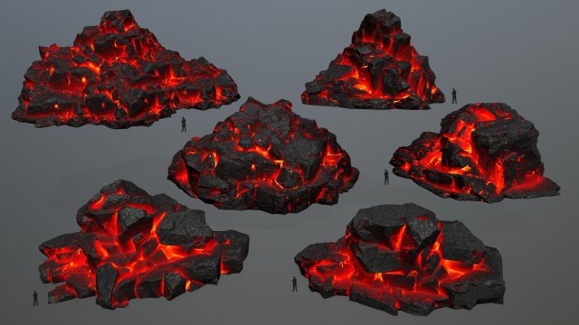 lava rock 3D Модель .c4d .max .obj .3ds .fbx .stl .blend