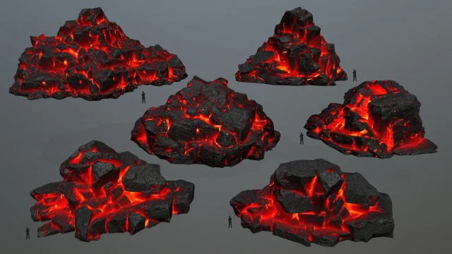 lava rock 3D Model .c4d .max .obj .3ds .fbx .stl .blend 
