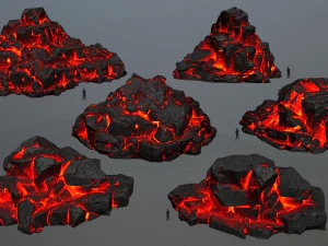 용암 바위 3D 모델