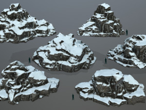 snow rocks 3Dモデル