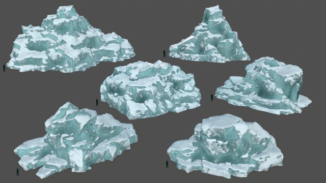 ice rocks Modelo 3D .c4d .max .obj .3ds .fbx .stl .blend