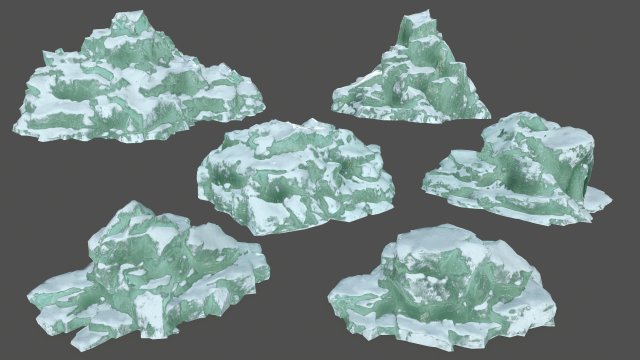 ice rocks Model 3D .c4d .max .obj .3ds .fbx .stl .blend 