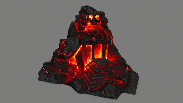 lava skull gate 3D Model .c4d .max .obj .3ds .fbx .stl .blend 