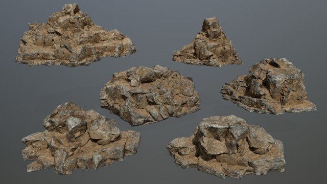desert rock set 3D मॉडल .c4d .max .obj .3ds .fbx .stl .blend 