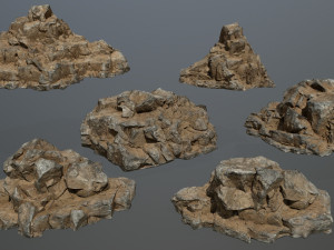 desert rock set 3D-Modell