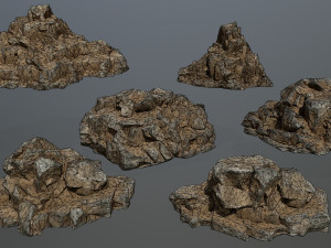desert rock set 3D मॉडल